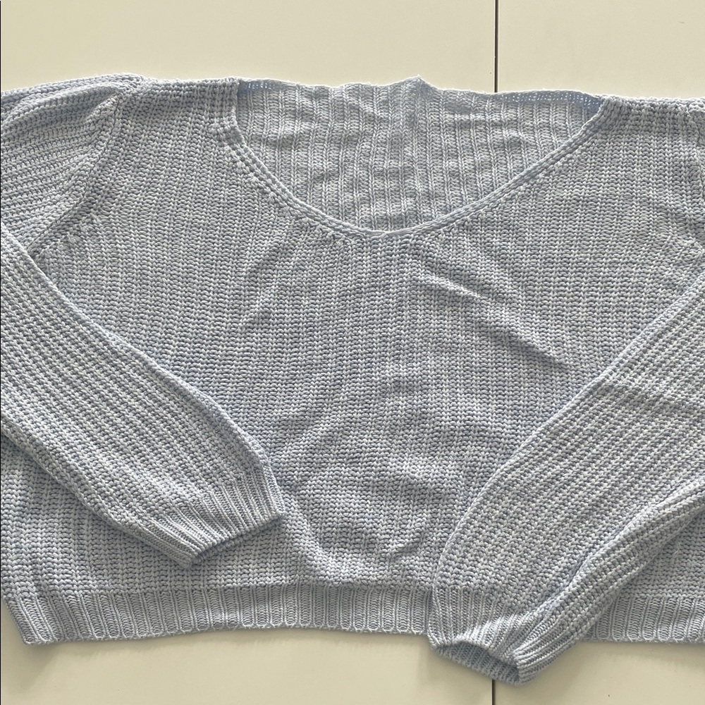 Brandy Melville Light blue V-Neck Sweater